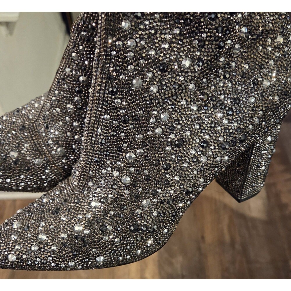 Betsey Johnson Cady Crystal Pavé Booties block heel booties - Size 8 - Picture 5 of 16